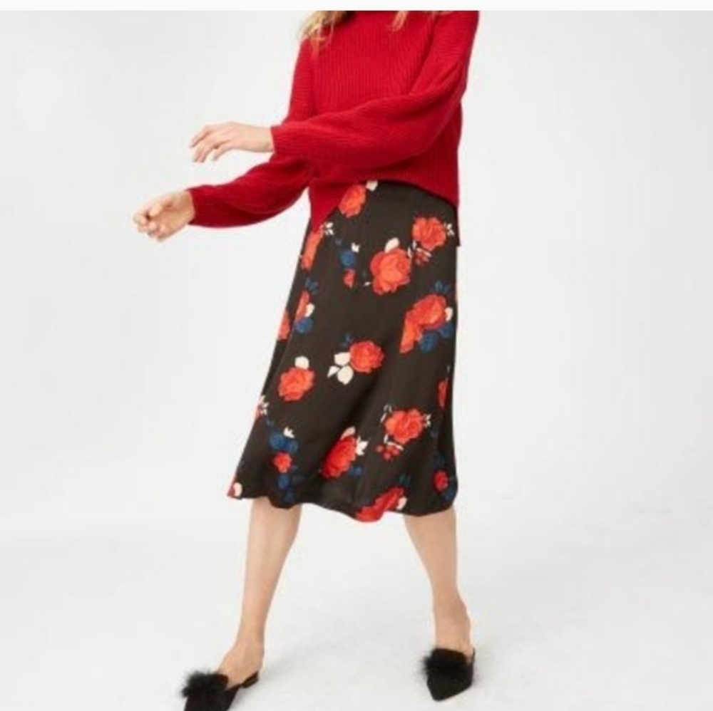 Club Monaco Black Floral Skirt